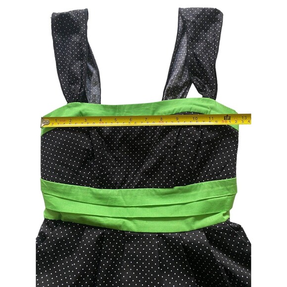 RUBY ROX Dress Black White Polka Dots Neon Green Womens Misses Size 9 NEW NWT - Picture 8 of 15